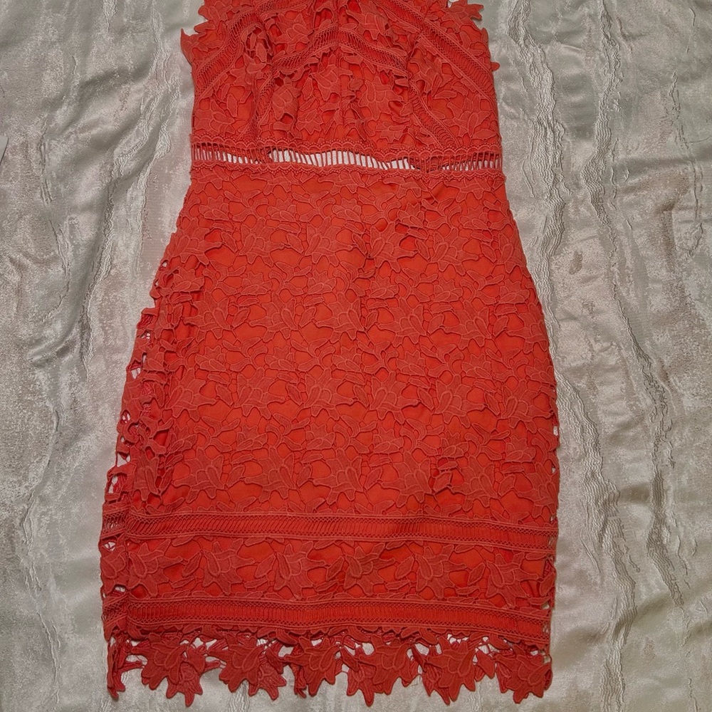 Astr Coral Bodycon Mini Dress Sleeveless Halter
